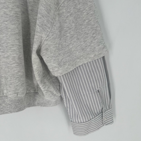 Zara Combination Shirt Wide Sleeve Crewneck Sweater - Picture 8 of 8